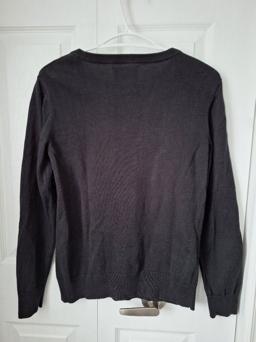 Roots Black and White Knit Crewneck Sweater 100% Cotton - Picture 2 of 7